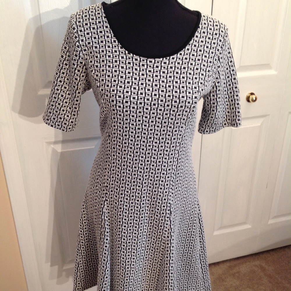 Black & White fit and flare dress